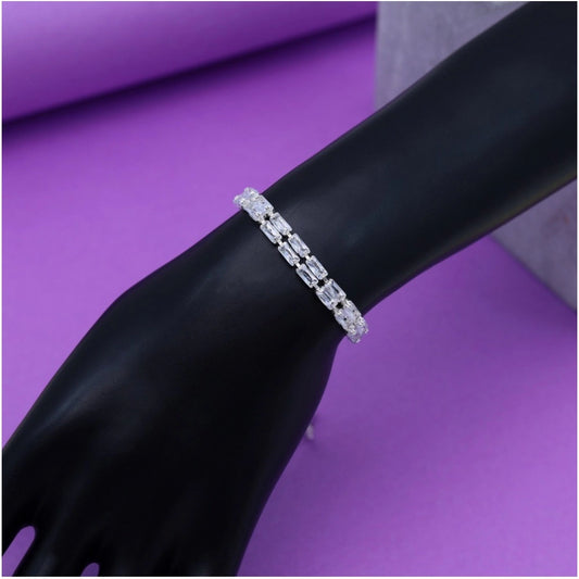 Fashion Women's Silver Color Rhinestone Adjustable Bracelet