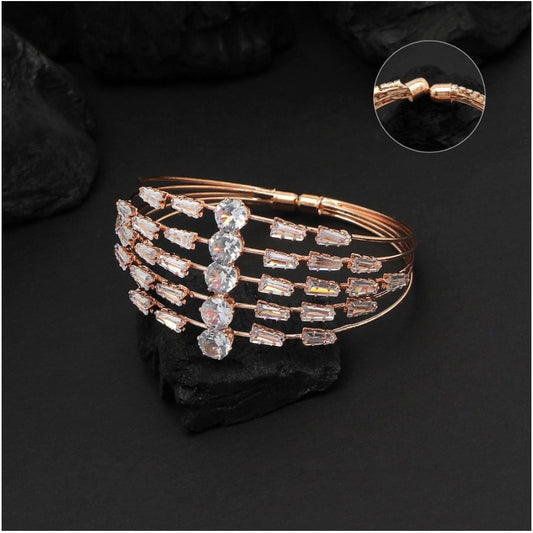 Fashion White Color Rose Gold Moon Stone Kids Adjustable Bracelet