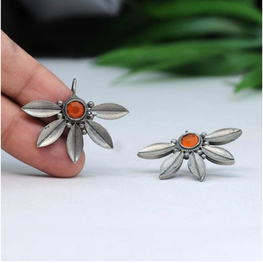 Fashion Women's Orange Color Oxidised Earrings