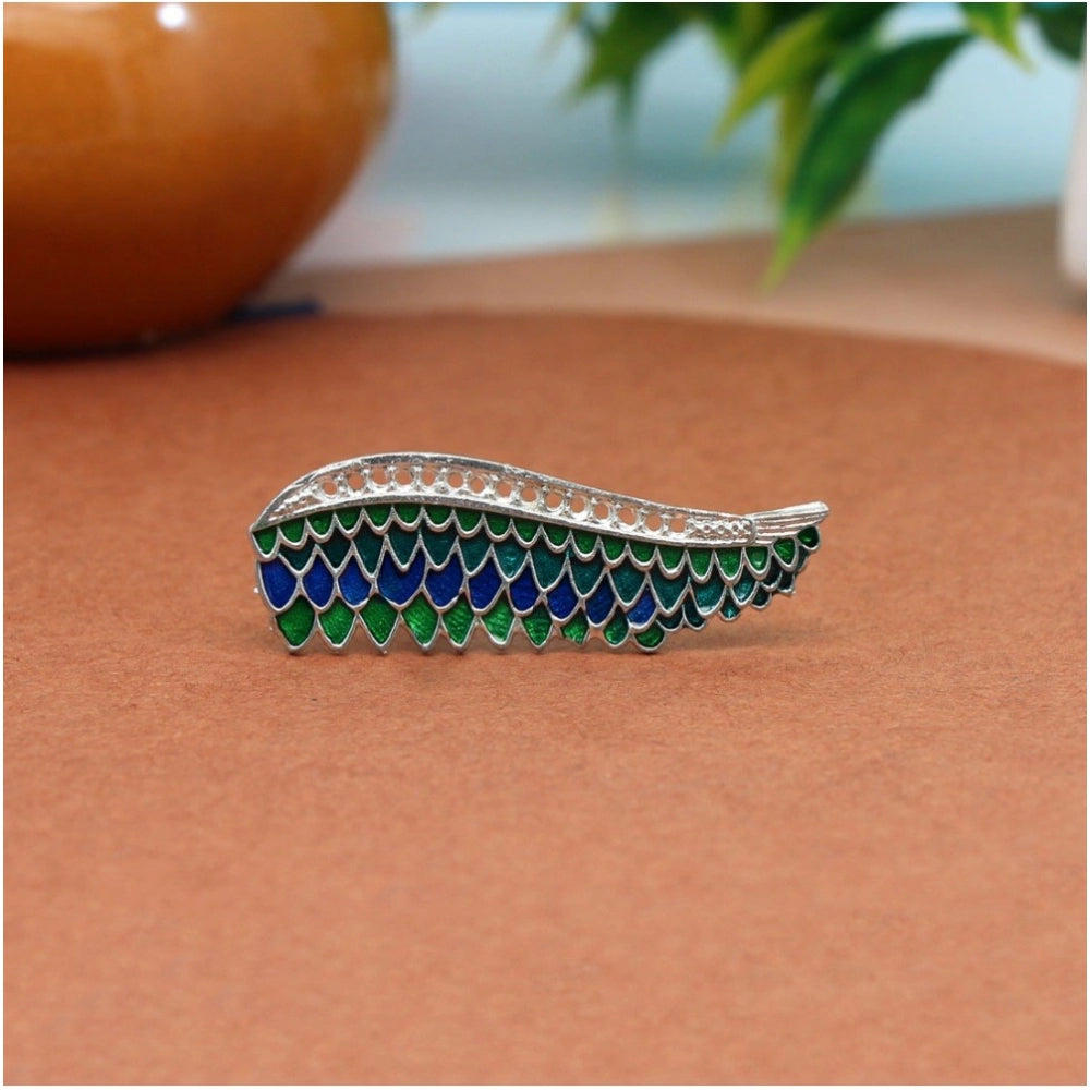 Fashion Women's Green Color Meenakari Work Oxidised Adjustable Ring
