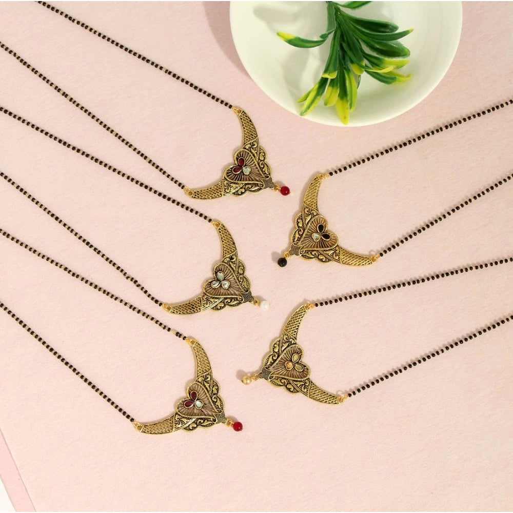 Fashion Women's Assorted Color 5 Piece Of Mangalsutra Combo