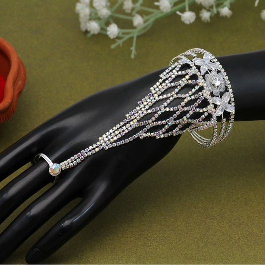 Fashion Women's White Color Hathphool Adjustable Bracelet