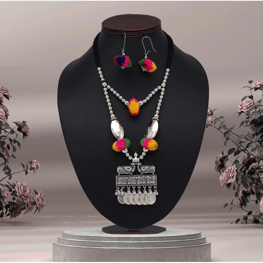 Fashion Women's Multi Color Oxidised Necklace Set
