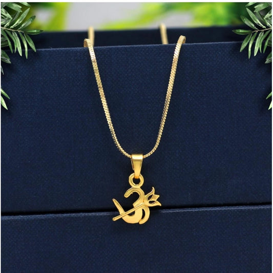 Fashion Women's Gold Color Om Temple Locket