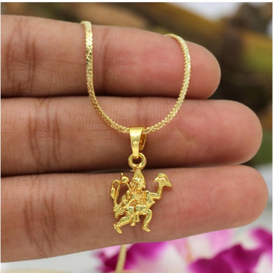 Fashion Women's Gold Color Lord Hanuman Temple Locket