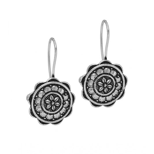 Fashion Women's Rajasthani Ethnic German Silver Oxidised Earrings