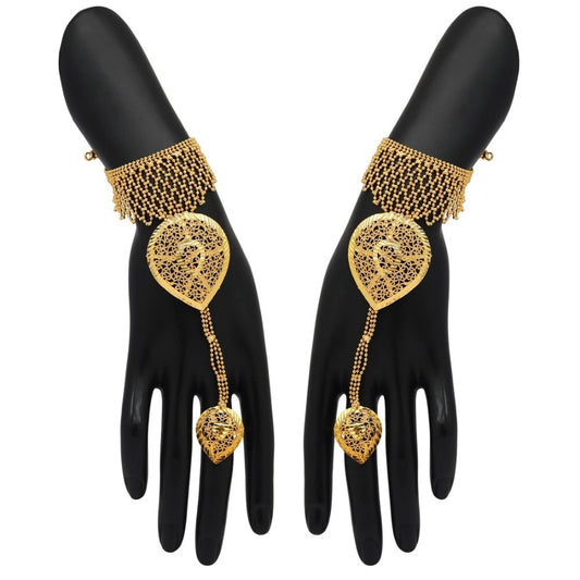 Fashion Women's Gold Plated Hathphool Adjustable Chain