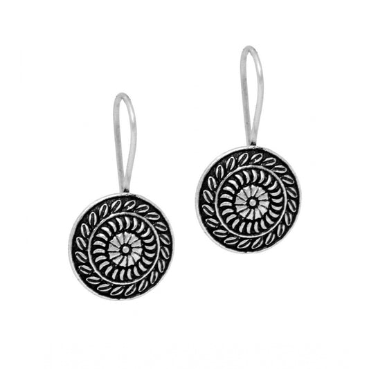 Fashion Women's Indian Traditional Oxidised Stud Brass Earrings
