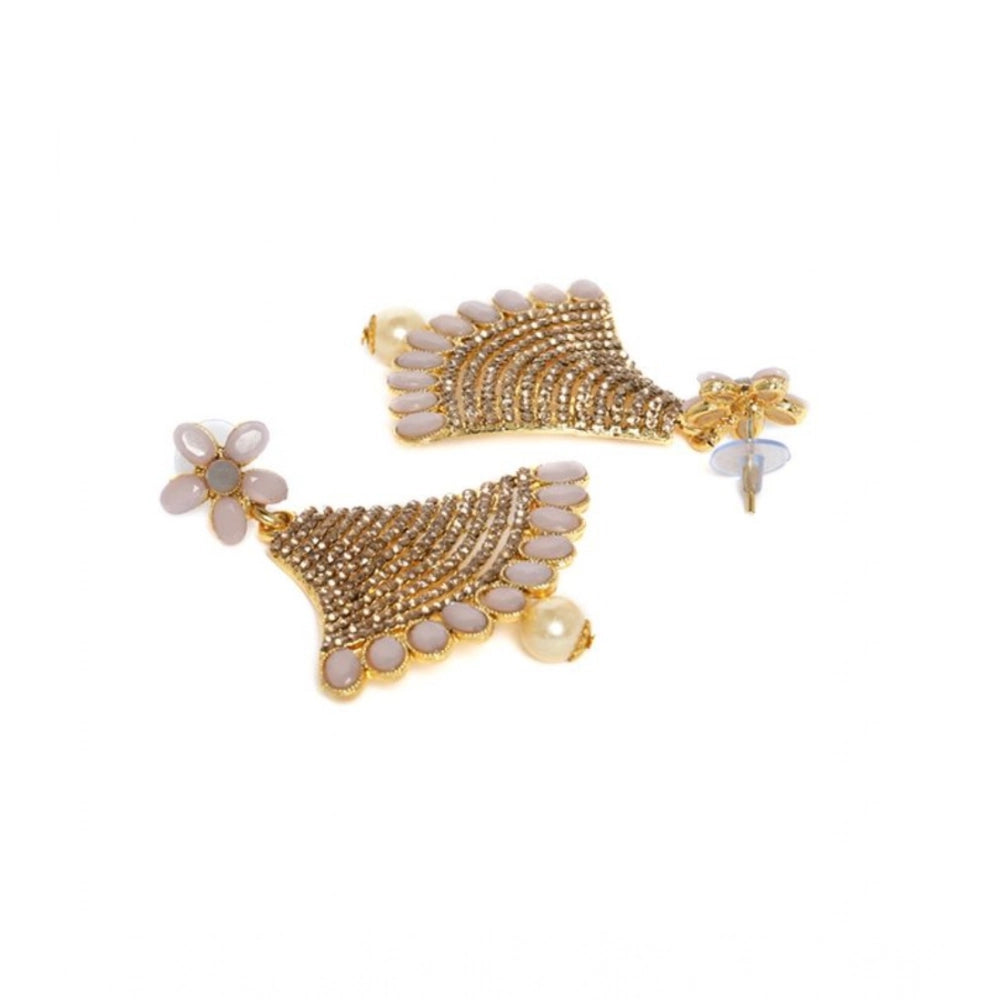 Amfyn Women's Rose Gold Plated Alloy Earrings (Gold)
