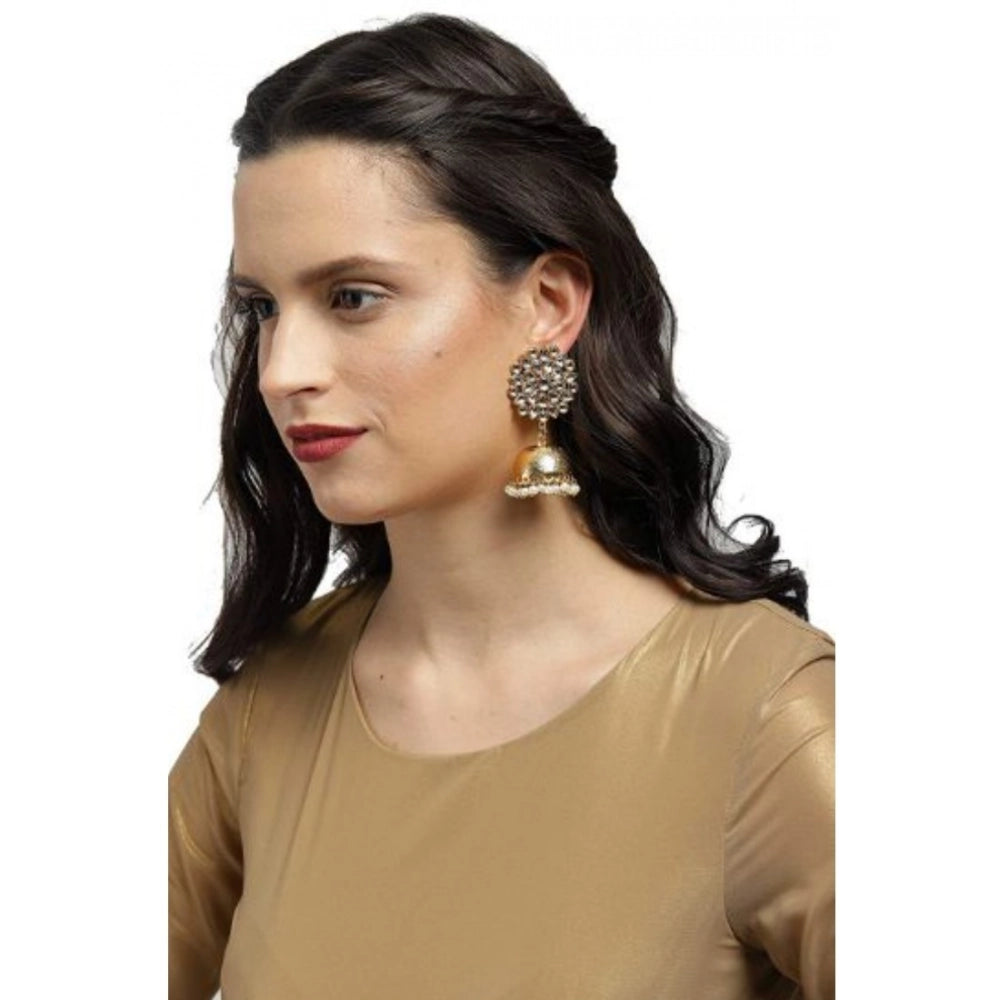 Amfyn Women's Rose Gold Plated Alloy Earrings (White)