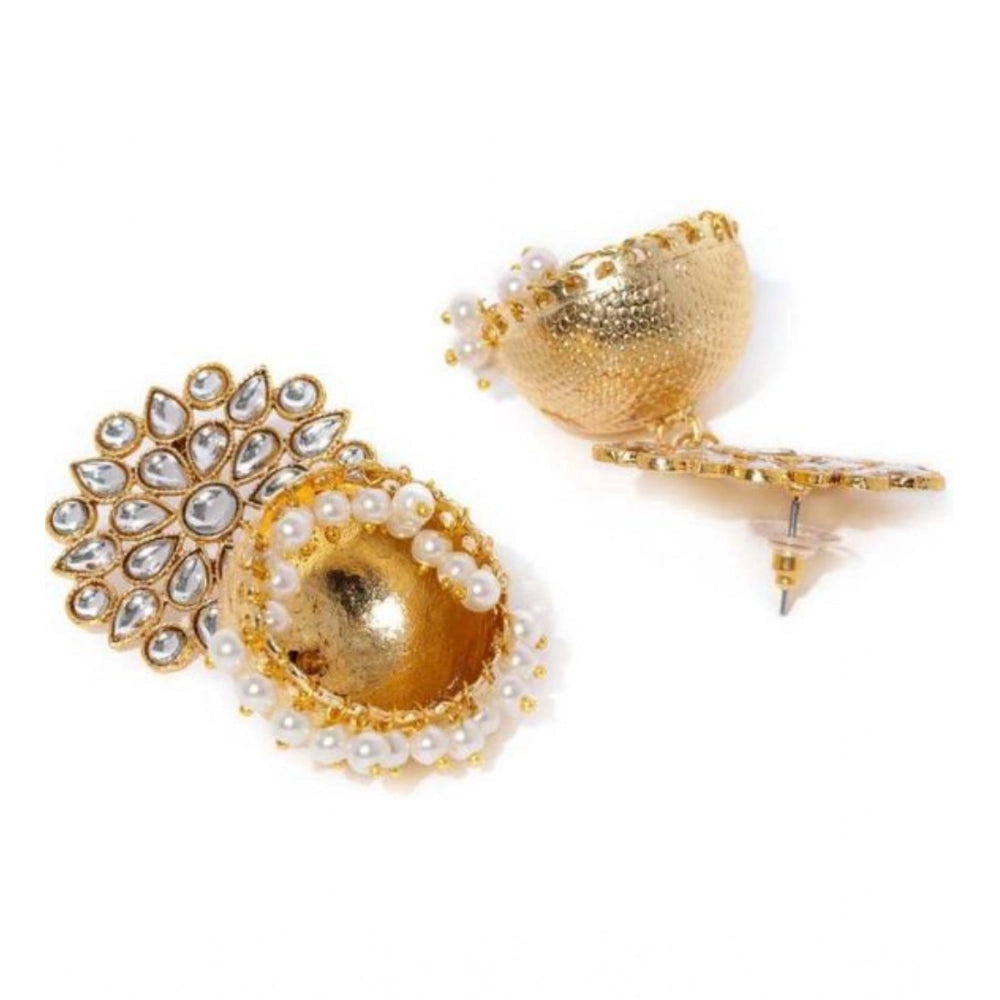 Amfyn Women's Rose Gold Plated Alloy Earrings (White)