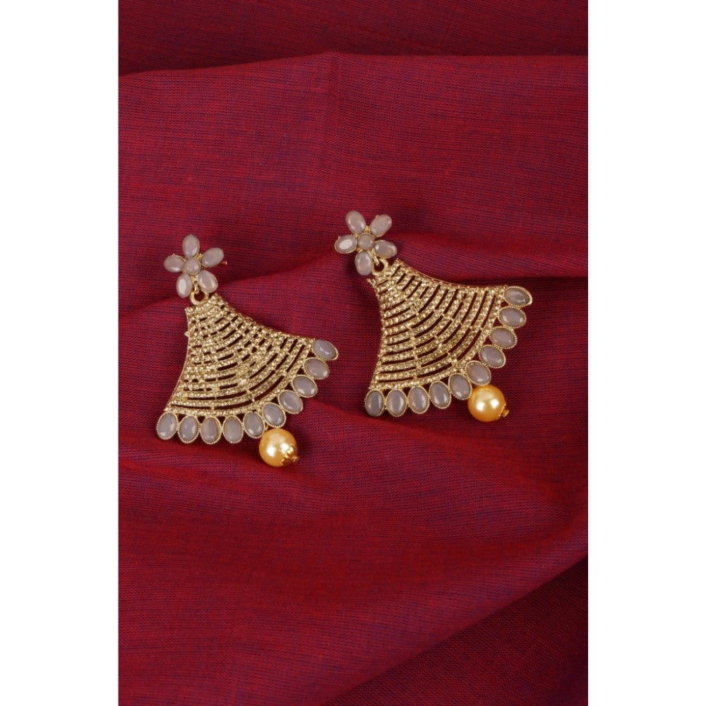 Amfyn Women's Rose Gold Plated Alloy Earrings (Gold)