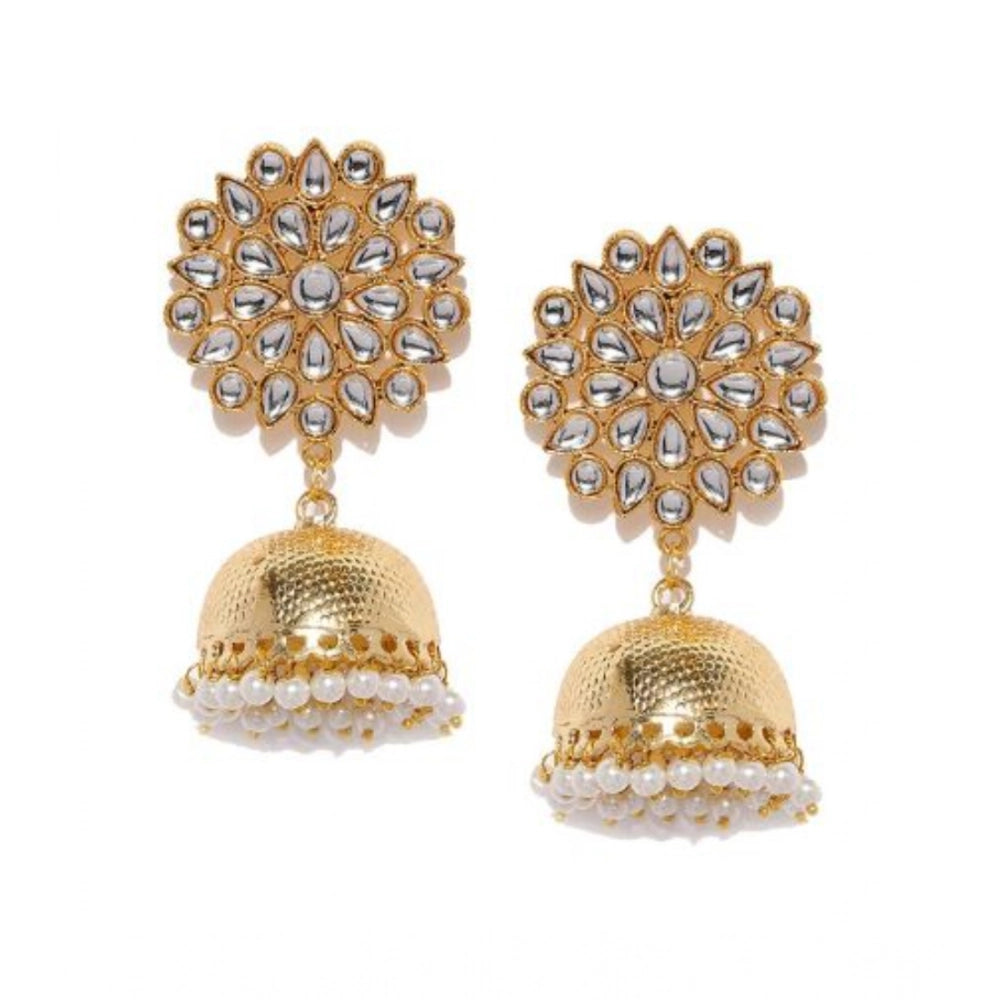Amfyn Women's Rose Gold Plated Alloy Earrings (White)