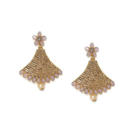 Amfyn Women's Rose Gold Plated Alloy Earrings (Gold)