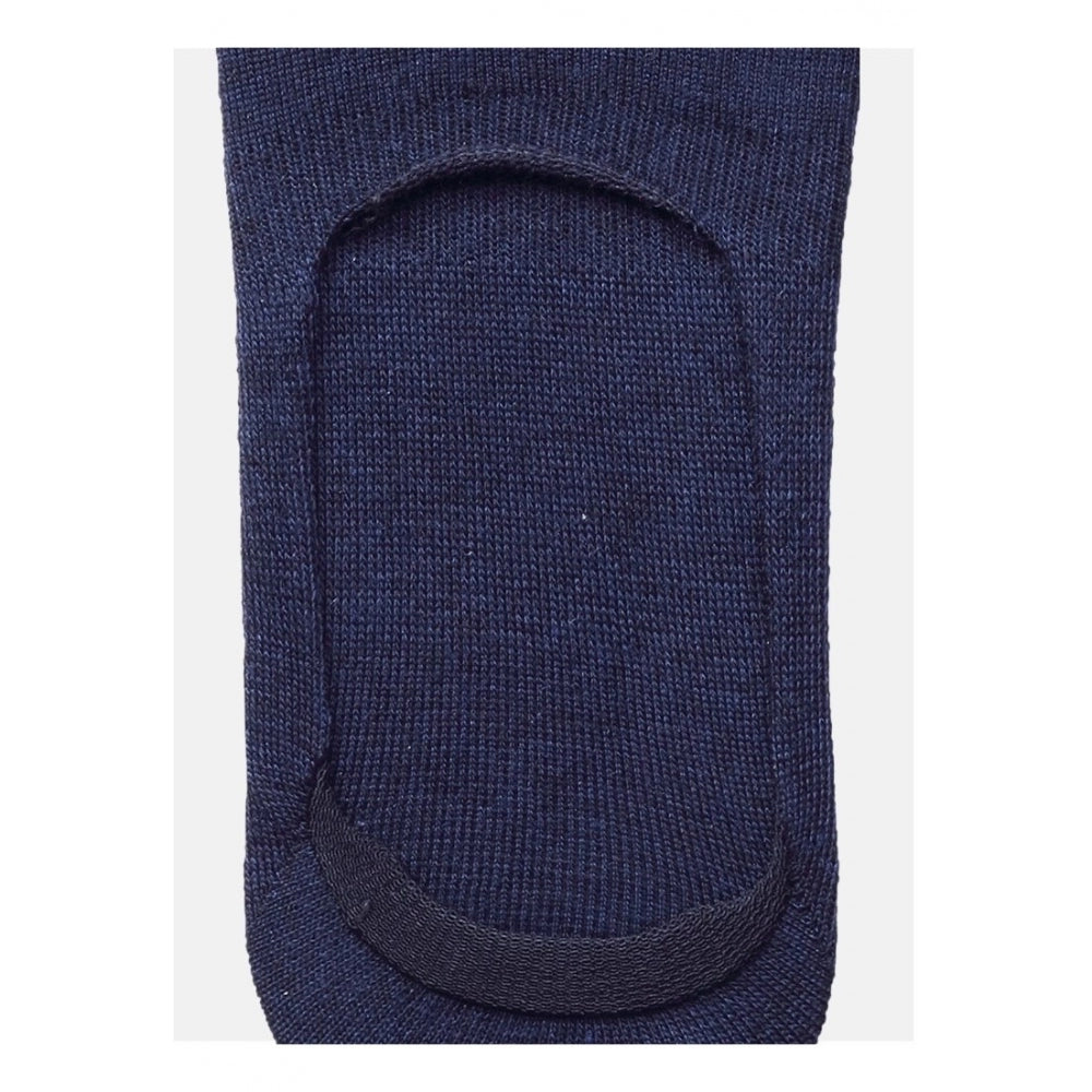 Amfyn 5 Pairs Unisex Casual Cotton Blended Solid No-show Socks (Navy)