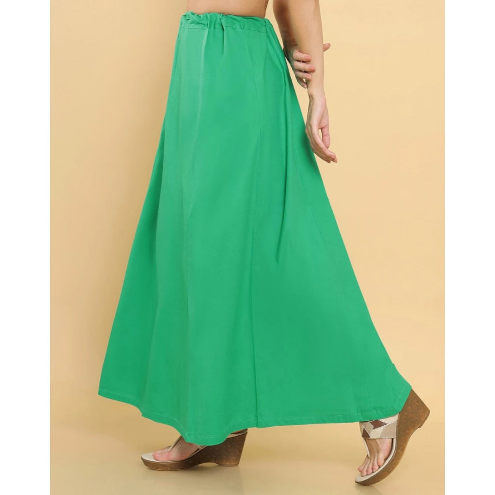 Amfyn Women's Cotton Solid Free Size Petticoat (Green)