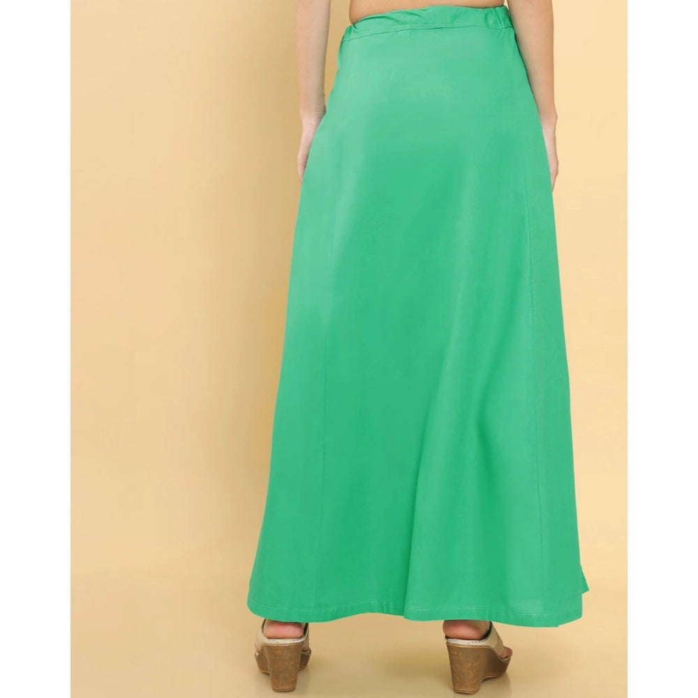 Amfyn Women's Cotton Solid Free Size Petticoat (Green)
