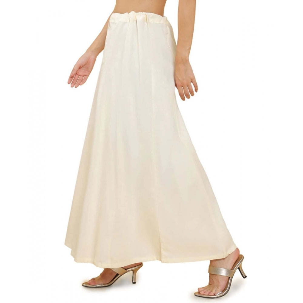 Amfyn Women's Cotton Solid Free Size Petticoat (Cream)