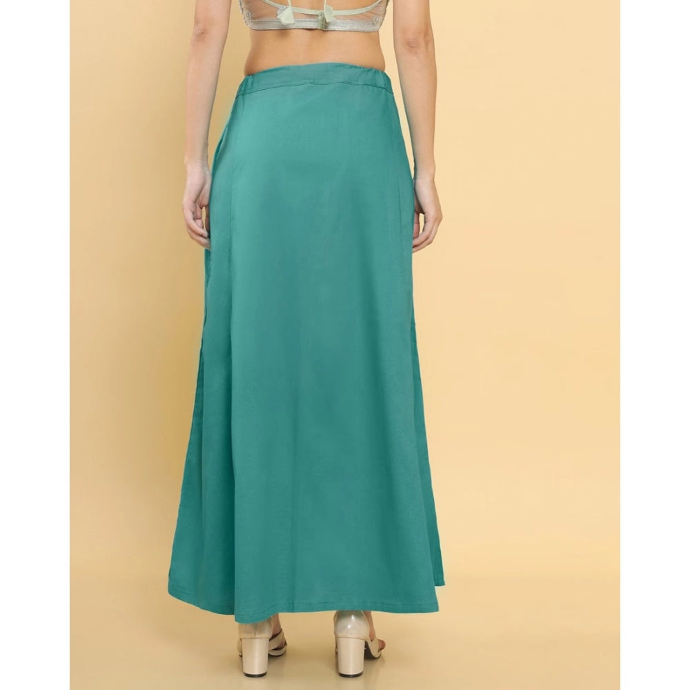 Amfyn Women's Cotton Solid Free Size Petticoat (Green)