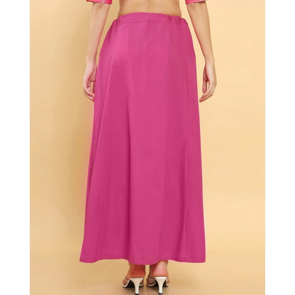 Amfyn Women's Cotton Solid Free Size Petticoat (Pink)