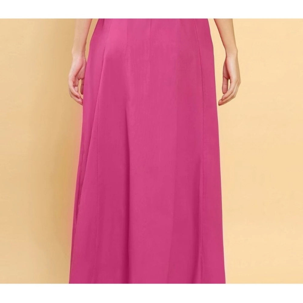 Amfyn Women's Cotton Solid Free Size Petticoat (Pink)