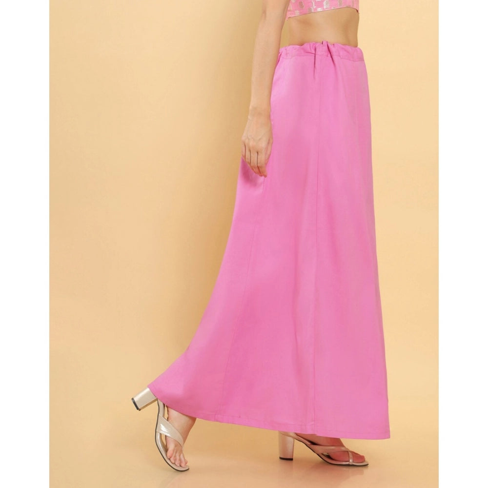 Amfyn Women's Cotton Solid Free Size Petticoat (Pink)