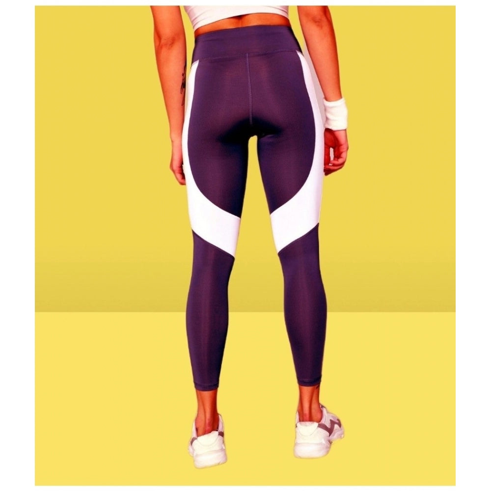 Fashion Women's Polyster Soild Sport Leggings (Purple)