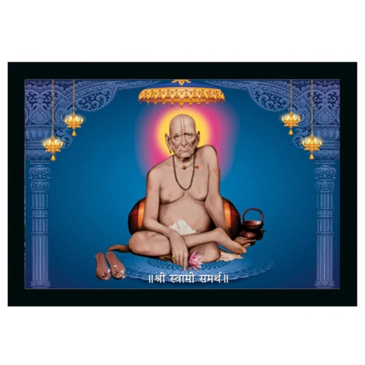 Amfyn Shri Swami Samarth Photo Frame with Synthetic Photo Frame (Multicolor)