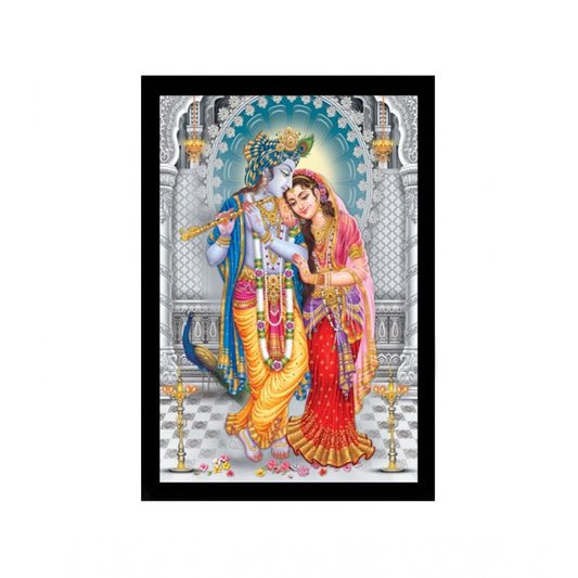 Amfyn Radha Krishna Painting with Synthetic Photo Frame (Multicolor)