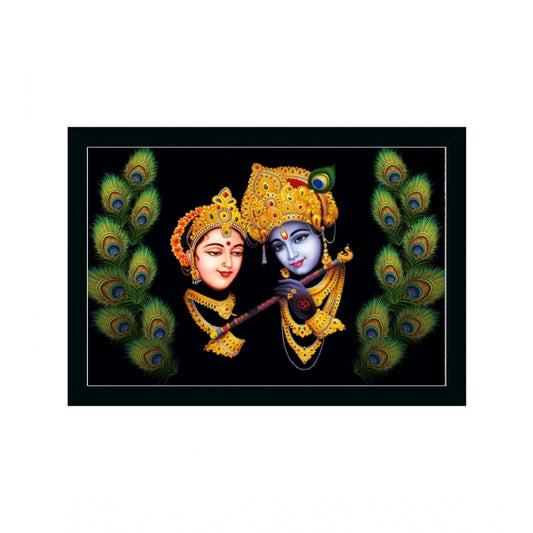 Fashion Radha Krishna Painting with Synthetic Photo Frame (Multicolor)