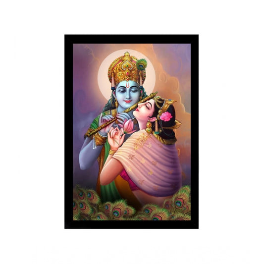 Fashion Radha Krishna Painting with Synthetic Photo Frame (Multicolor)