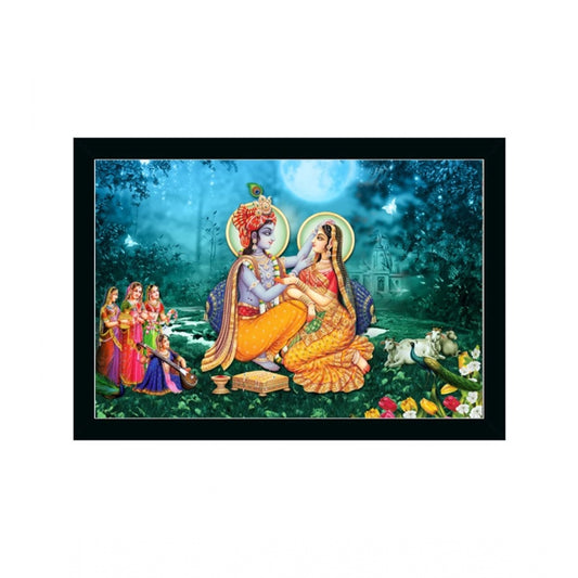 Fashion Radha Krishna Painting with Synthetic Photo Frame (Multicolor)