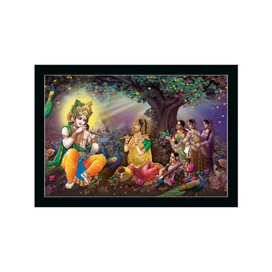 Fashion Radha Krishna Painting with Synthetic Photo Frame (Multicolor)
