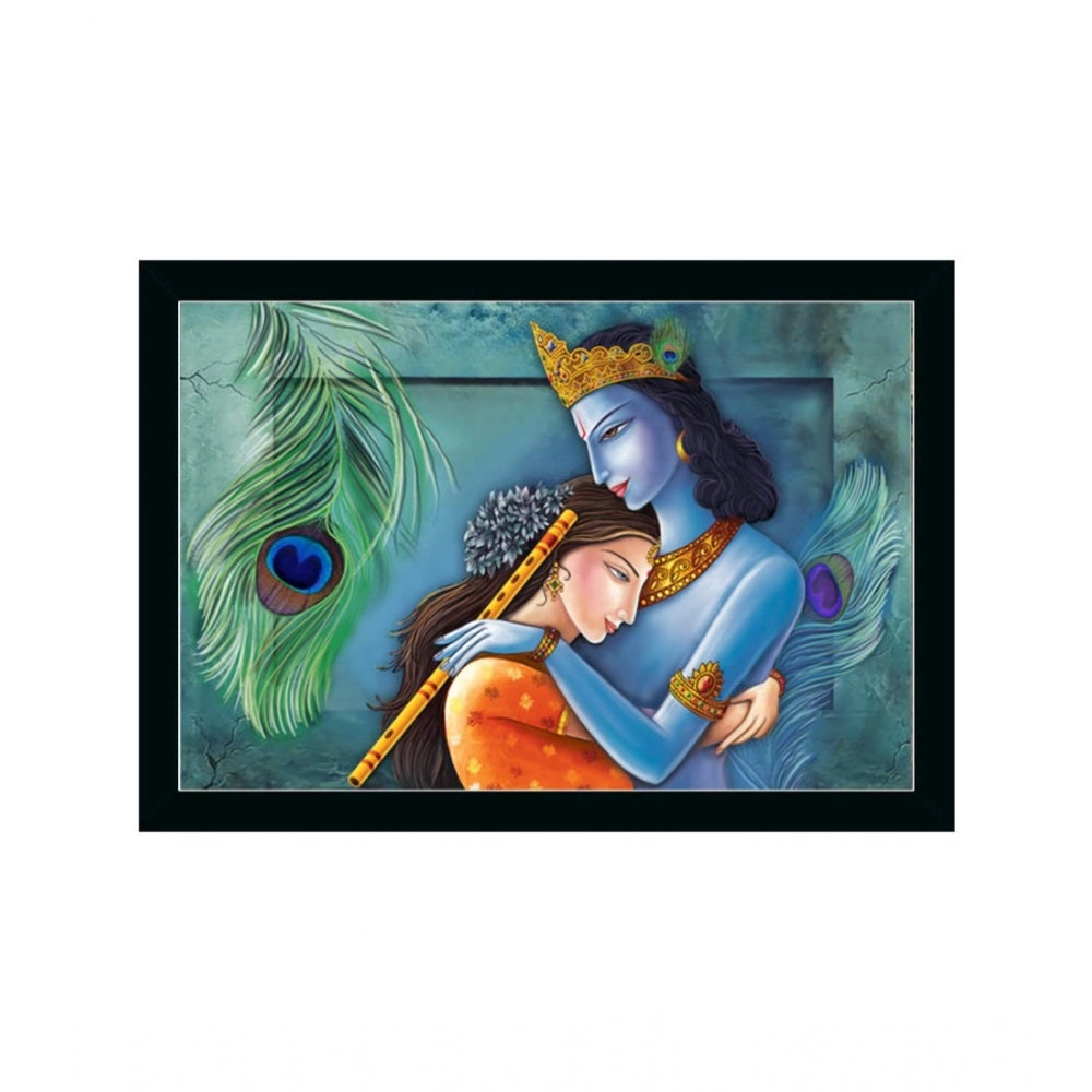 Fashion Radha Krishna Painting with Synthetic Photo Frame (Multicolor)