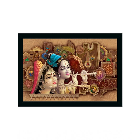 Fashion Radha Krishna Painting with Synthetic Photo Frame (Multicolor)