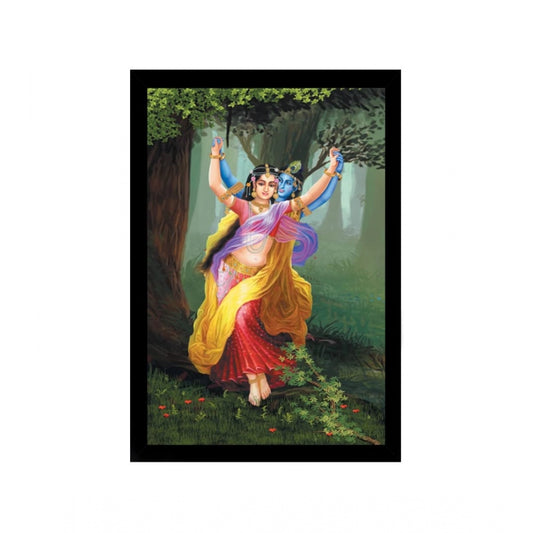 Fashion Radha Krishna Painting with Synthetic Photo Frame (Multicolor)