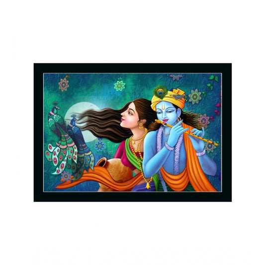 Fashion Radha Krishna Painting with Synthetic Photo Frame (Multicolor)