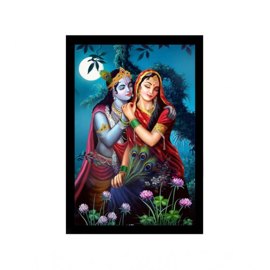 Fashion Radha Krishna Painting with Synthetic Photo Frame (Multicolor)