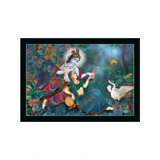 Fashion Radha Krishna Painting with Synthetic Photo Frame (Multicolor)