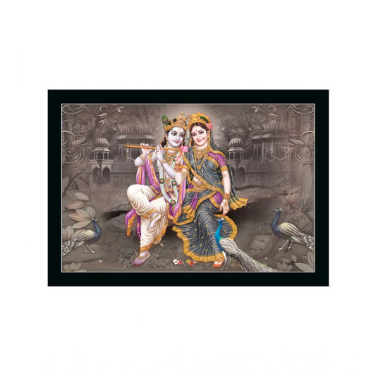 Fashion Radha Krishna Painting with Synthetic Photo Frame (Multicolor)