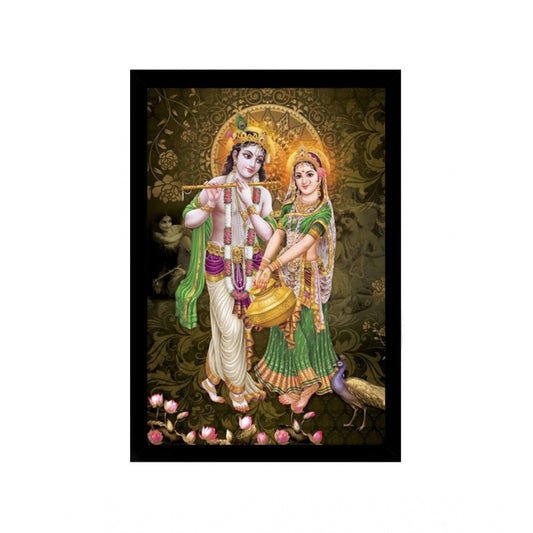 Fashion Radha Krishna Painting with Synthetic Photo Frame (Multicolor)