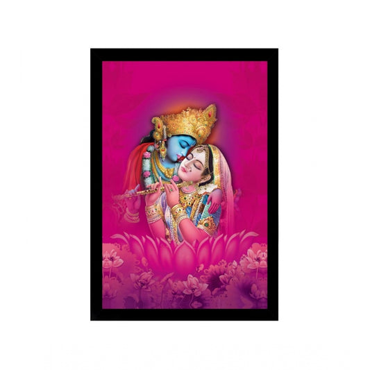 Amfyn Radha Krishna Painting with Synthetic Photo Frame (Multicolor)