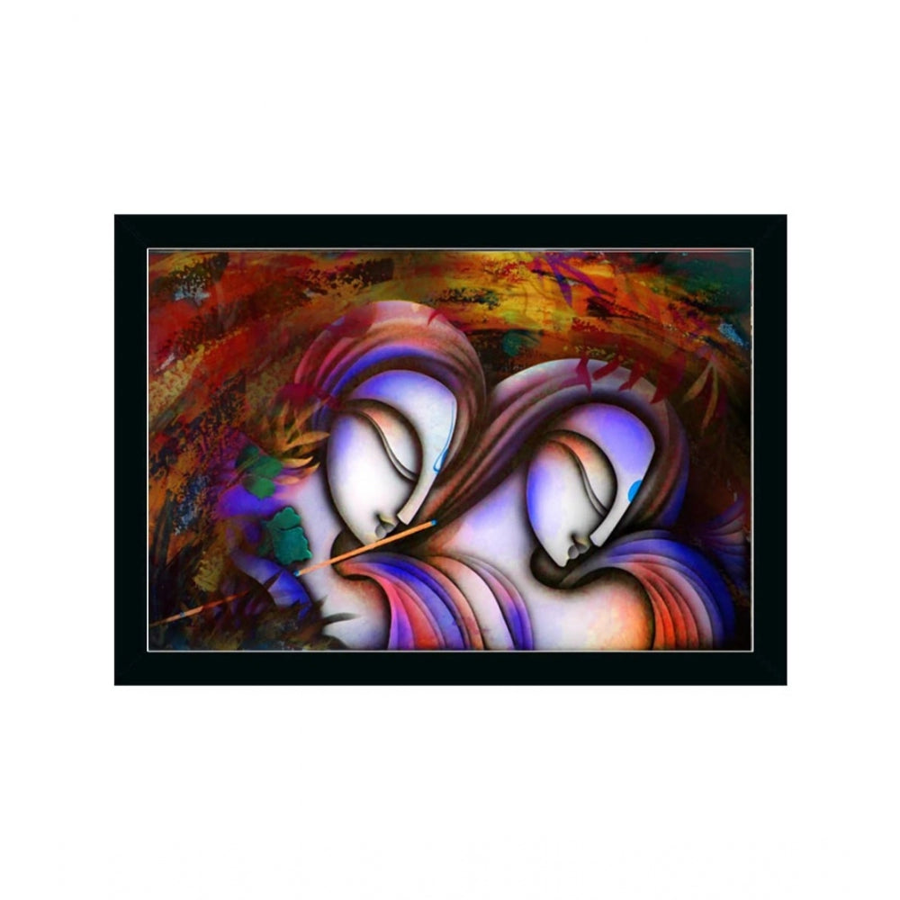 Fashion Radha Krishna Painting with Synthetic Photo Frame (Multicolor)