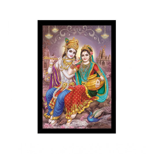 Fashion Radha Krishna Painting with Synthetic Photo Frame (Multicolor)