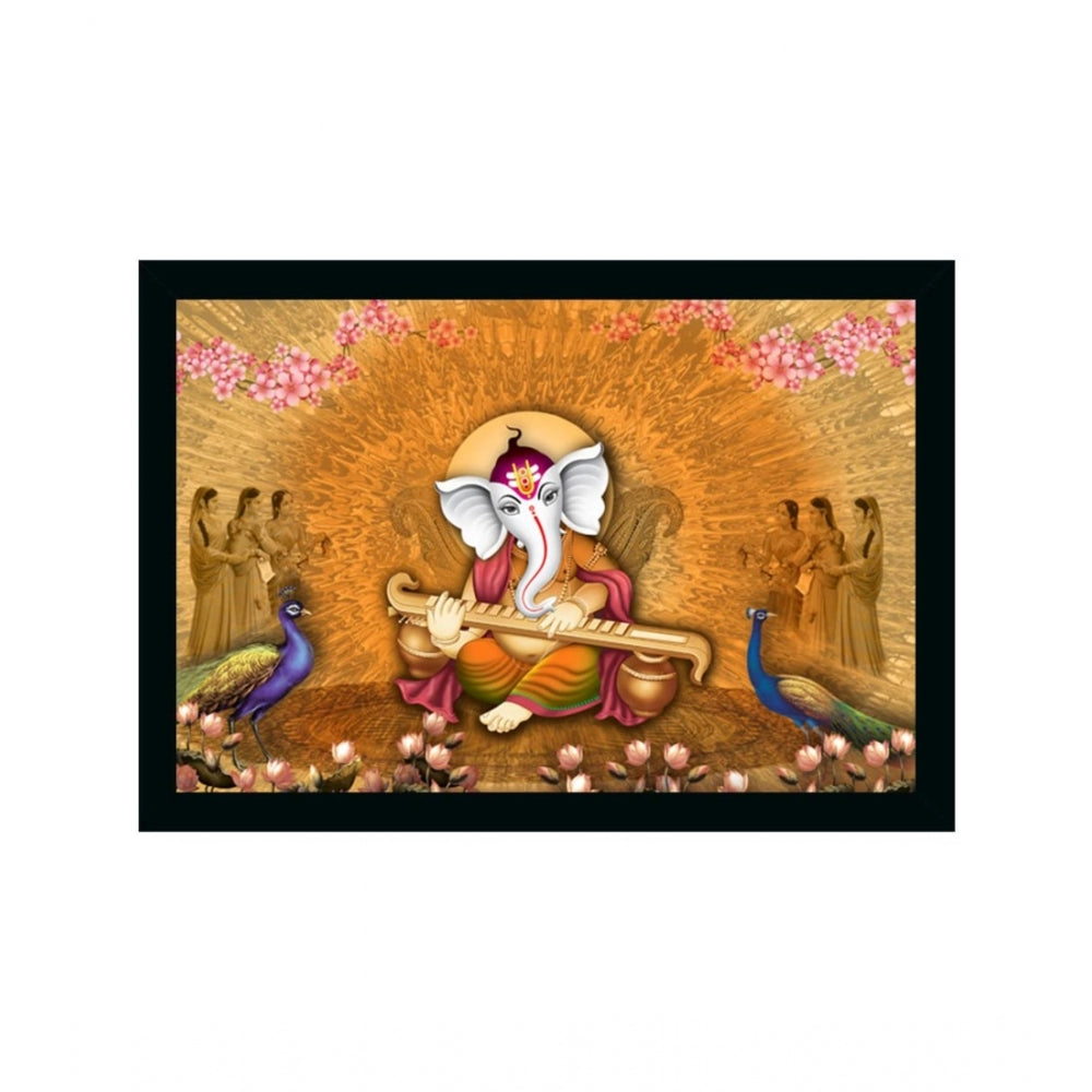 Amfyn Ganesh Photo with Synthetic Photo Frame (Multicolor)