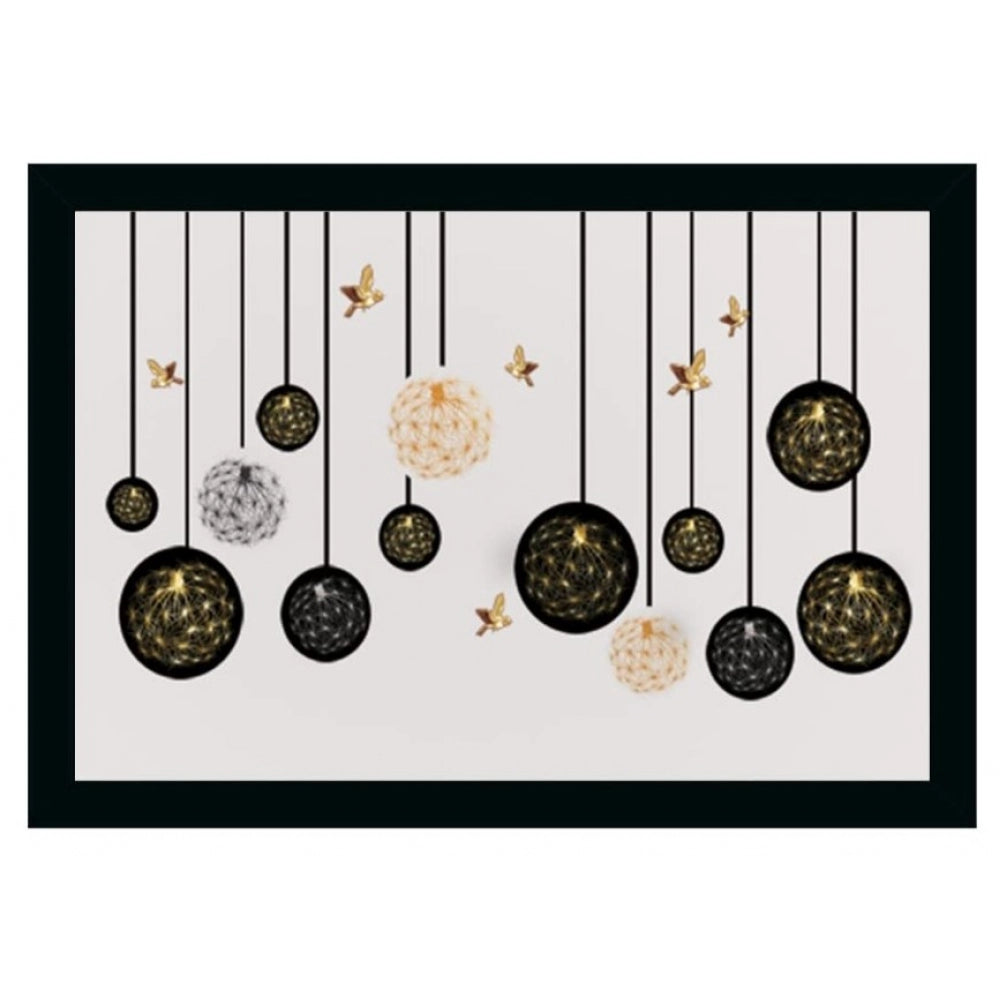 Amfyn Flower Painting Vinyl Sparkle Coated with Synthetic Photo Frame (Multicolor)
