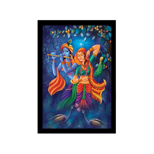 Fashion Radha Krishna Painting with Synthetic Photo Frame (Multicolor)