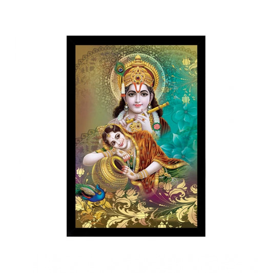 Fashion Radha Krishna Painting with Synthetic Photo Frame (Multicolor)