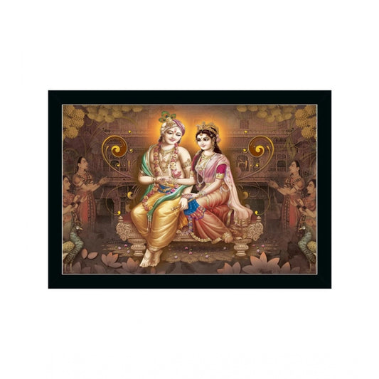 Amfyn Radha Krishna Painting with Synthetic Photo Frame (Multicolor)