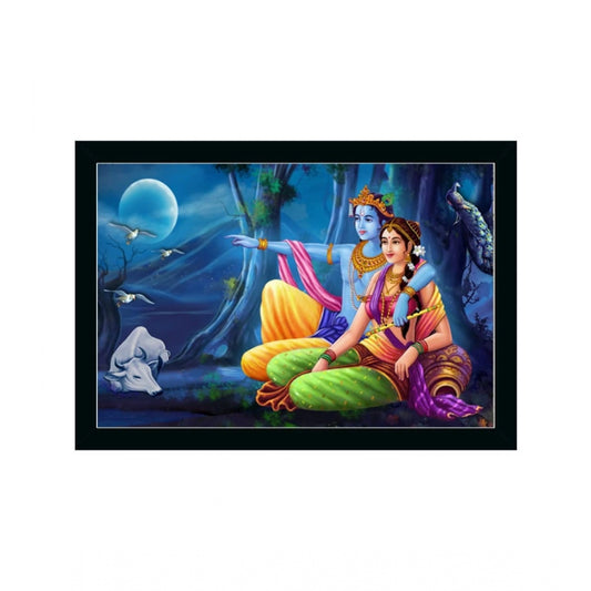 Fashion Beautiful Radha Krishna Vinyl Sparkle Coated with Synthetic Photo Frame (Multicolor)